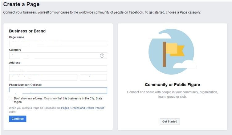 Creating a Facebook page